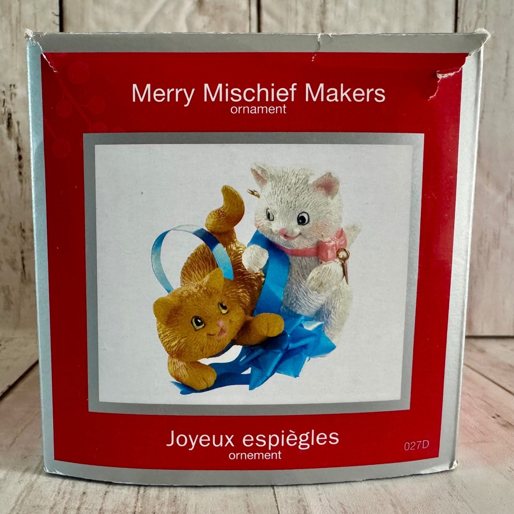 American Greetings Heirloom Merry Mischief Makers Kitten Christmas Ornament 027D